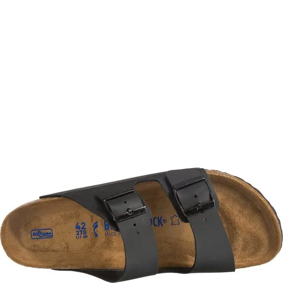 BIRKENSTOCK UNISEX ARIZONA BLACK OILED LEATHER SANDALS - 9-9.5 B(M) US WOME