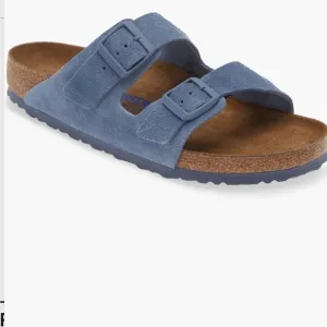 Birkenstock Unisex Arizona soft slide sandals in elemental blue narrow