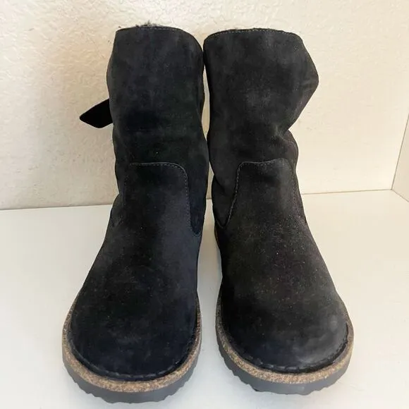 Birkenstock Upsalla Shearling Lined black Sherpa suede Boots 37
