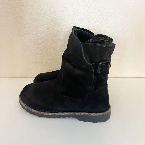 Birkenstock Upsalla Shearling Lined black Sherpa suede Boots 37