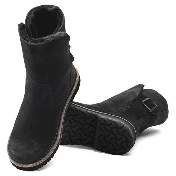 Birkenstock Upsalla Shearling Lined black Sherpa suede Boots 37