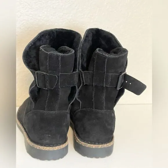 Birkenstock Upsalla Shearling Lined black Sherpa suede Boots 37