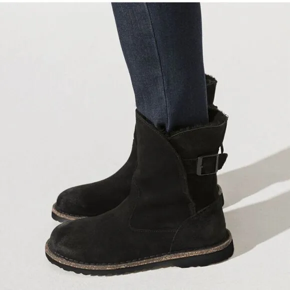 Birkenstock Upsalla Shearling Lined black Sherpa suede Boots 37