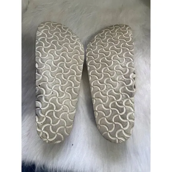 Birkenstock White Leather Sandals With Double Buckle Straps Size 40