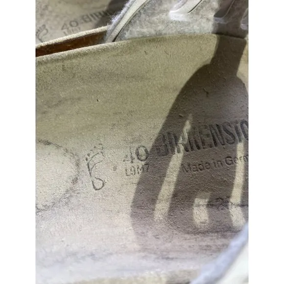 Birkenstock White Leather Sandals With Double Buckle Straps Size 40