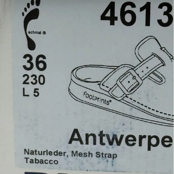 Birkenstock Women´s Antwerpen Tabacco Leather Sandals Brown Size US5 EU36