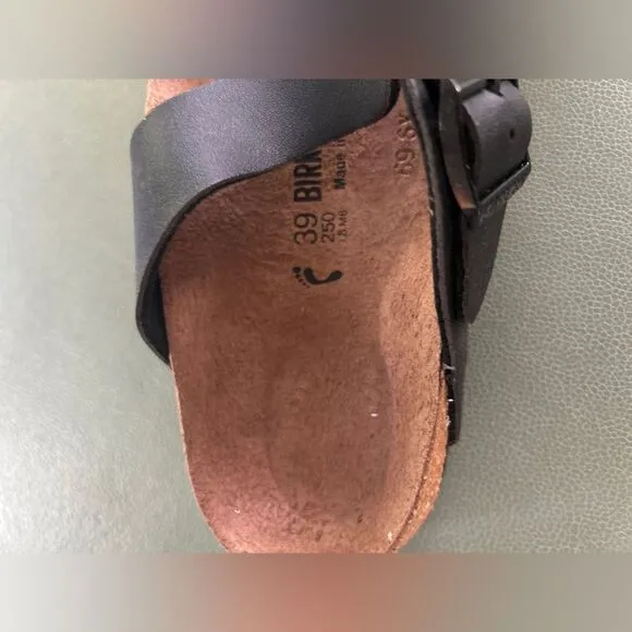 BIRKENSTOCK Women’s NWT Black Birko-Flor Gizeh  Sandals Size 39