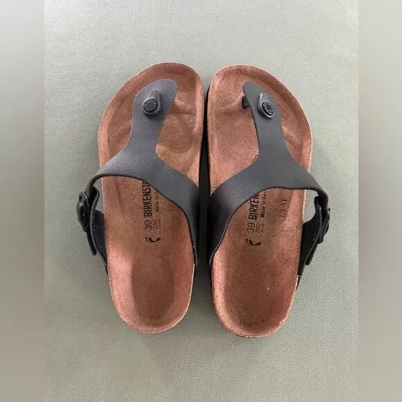 BIRKENSTOCK Women’s NWT Black Birko-Flor Gizeh  Sandals Size 39