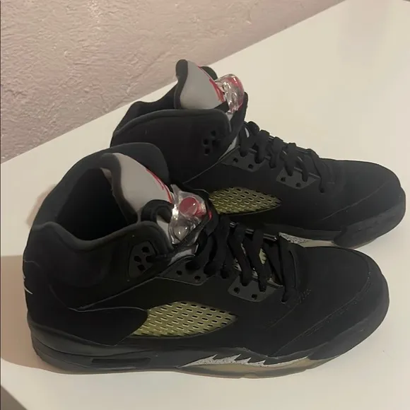 Black Air Jordan Sneakers with Red Accents