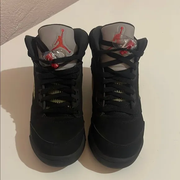 Black Air Jordan Sneakers with Red Accents