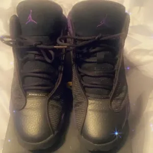 Black and Purple jordan sneakers size 6 youth (used but good)