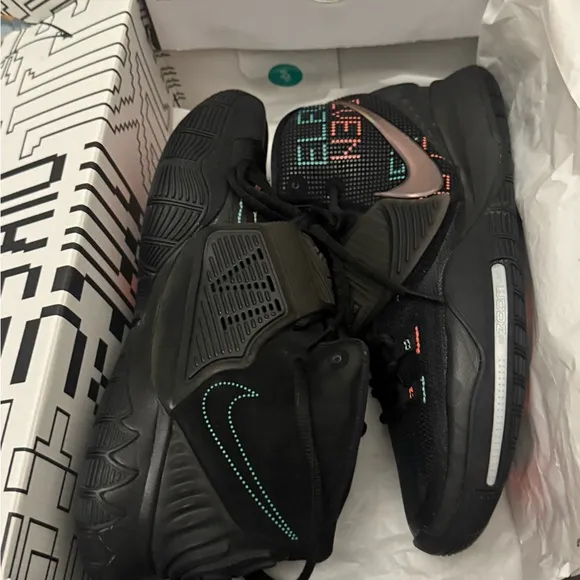 Black and Teal Athletic Sneakers