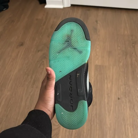 Black and Teal Sneakers with Yellow Accents