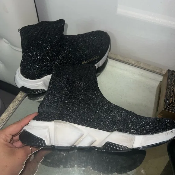 Black Glitter Sock Sneakers