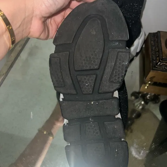 Black Glitter Sock Sneakers