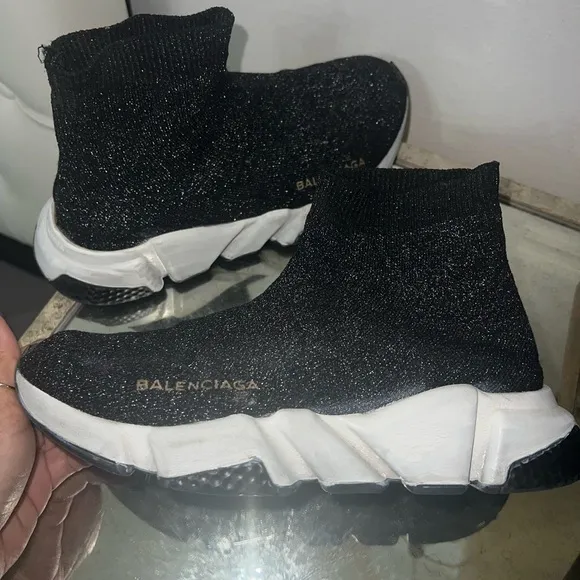 Black Glitter Sock Sneakers