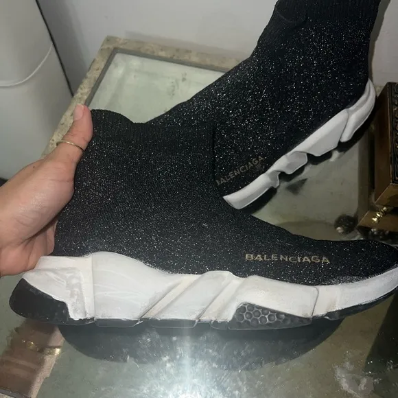 Black Glitter Sock Sneakers