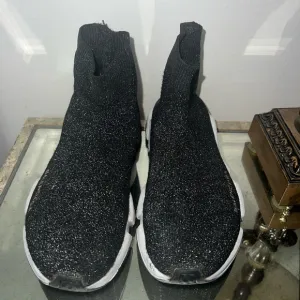 Black Glitter Sock Sneakers