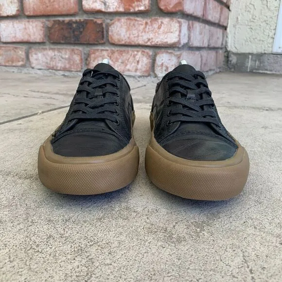Black leather/Gum Mens Frye Ludlow Low Top casual shoes size 8.5