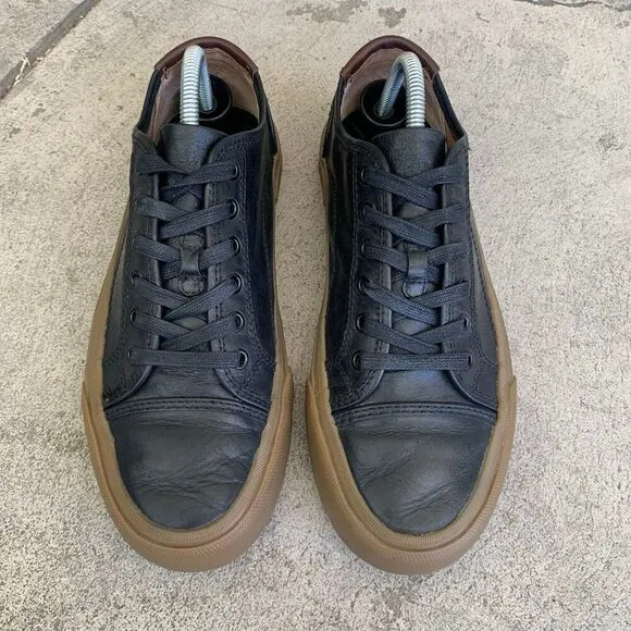 Black leather/Gum Mens Frye Ludlow Low Top casual shoes size 8.5