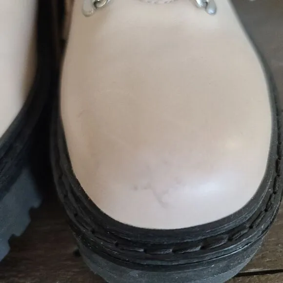 Black Suede Studio brand hikers leather shearling boots Size 36