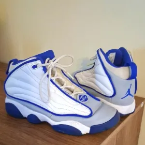 Blue and White Athletic Sneakers