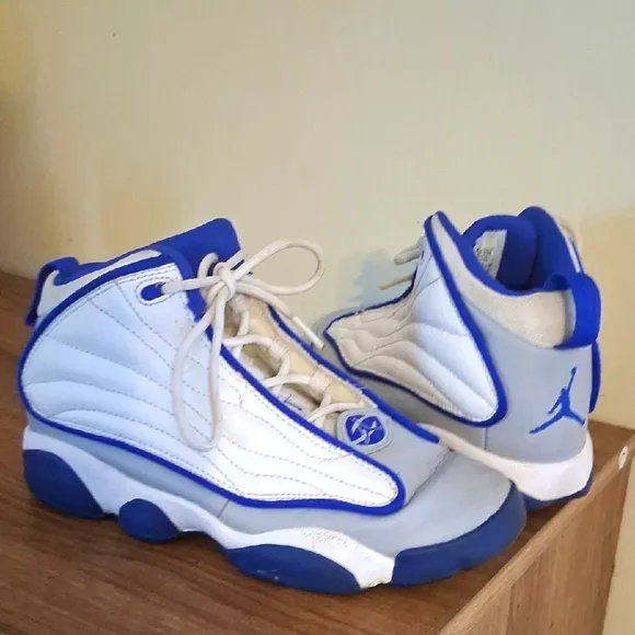 Blue and White Athletic Sneakers