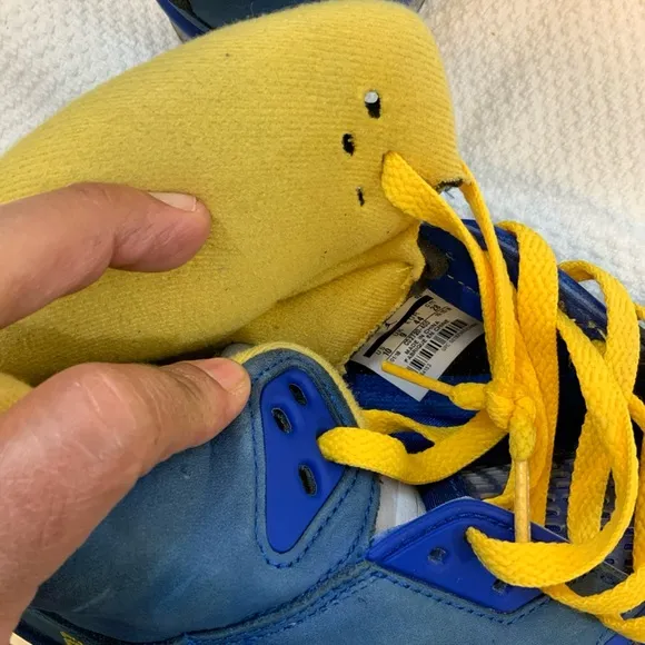 Blue and Yellow Air Jordan retro 5 Sneakers