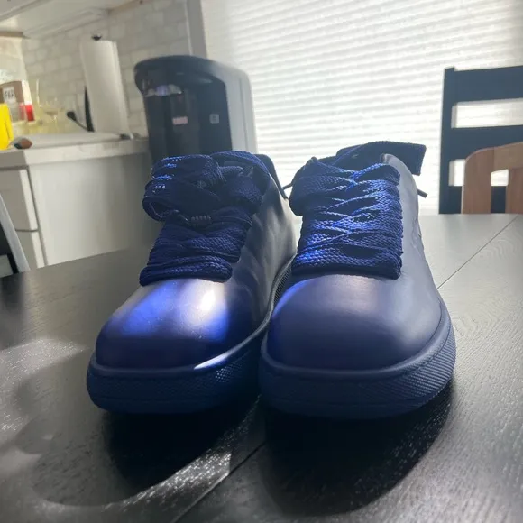 Blue Embossed Sneakers