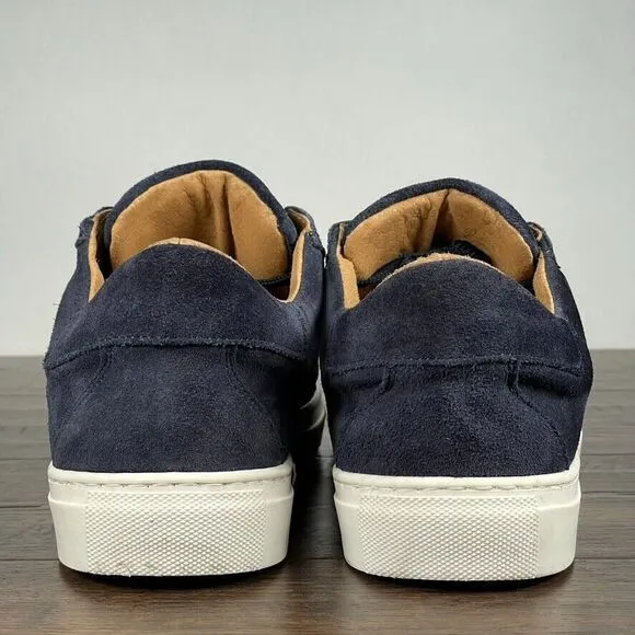 Blue Positano Suede Sneakers Mens 41/8 Navy Lace‎ Up Italian Casual Minimalist