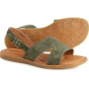 BOC by Born Didi Sandals Suede Buckle Slingback Flats Green Size 7 NEW