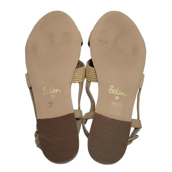 BODEN Katrina Raffia Sandal Resort Slingback Flats