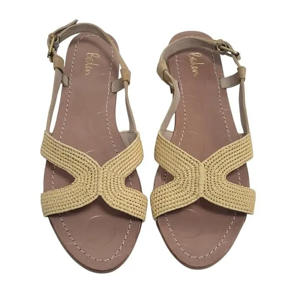 BODEN Katrina Raffia Sandal Resort Slingback Flats