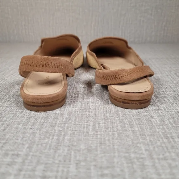 Boden Lily Tan Raffia Slingback Sandals Size EU 39 Shoes Women's US Size 8 Flats