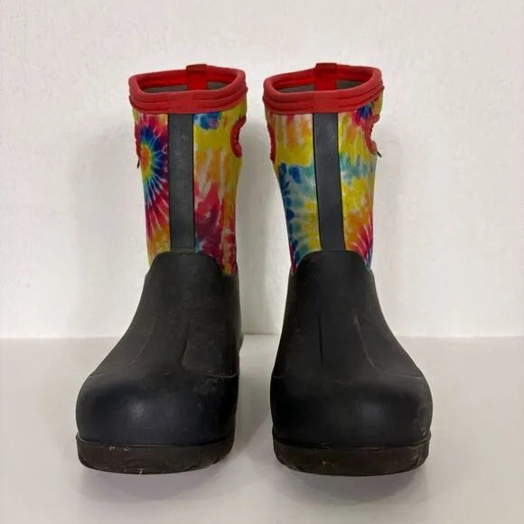 BOGS Rainbow Tie Dye Insulated Pull On Winter Muck Snow Boots Youth Size 3