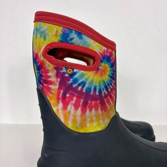 BOGS Rainbow Tie Dye Insulated Pull On Winter Muck Snow Boots Youth Size 3