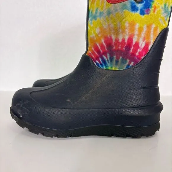 BOGS Rainbow Tie Dye Insulated Pull On Winter Muck Snow Boots Youth Size 3
