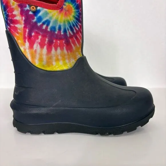 BOGS Rainbow Tie Dye Insulated Pull On Winter Muck Snow Boots Youth Size 3