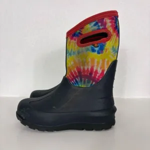 BOGS Rainbow Tie Dye Insulated Pull On Winter Muck Snow Boots Youth Size 3