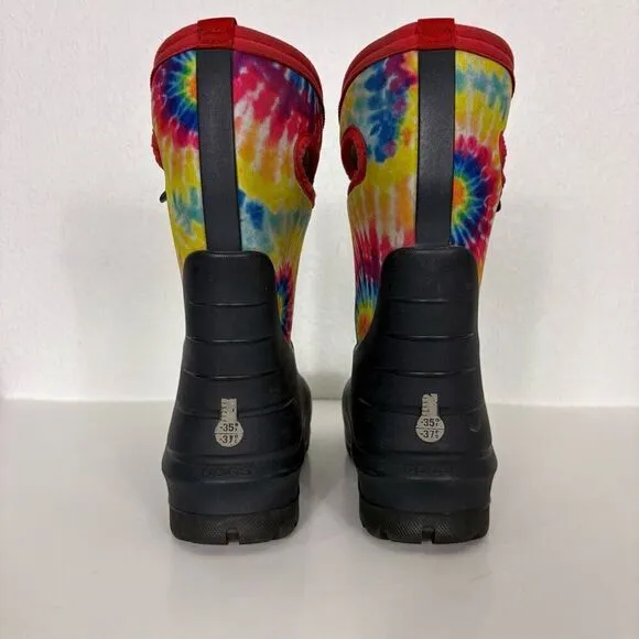 BOGS Rainbow Tie Dye Insulated Pull On Winter Muck Snow Boots Youth Size 3