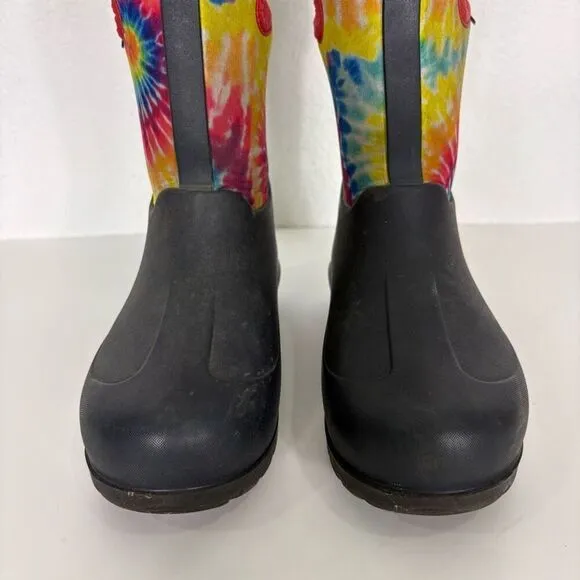BOGS Rainbow Tie Dye Insulated Pull On Winter Muck Snow Boots Youth Size 3