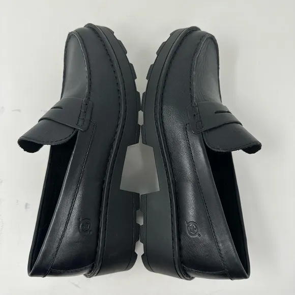 Born - Carrera Leather Lug Sole Platform Penny Loafers size 9.5M