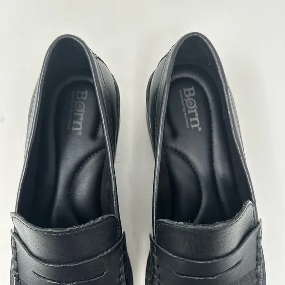 Born - Carrera Leather Lug Sole Platform Penny Loafers size 9.5M
