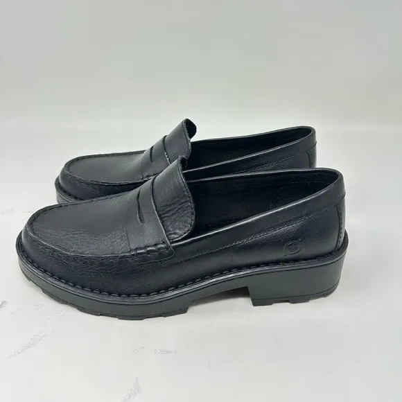 Born - Carrera Leather Lug Sole Platform Penny Loafers size 9.5M