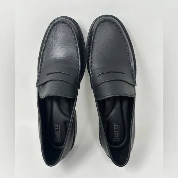 Born - Carrera Leather Lug Sole Platform Penny Loafers size 9.5M