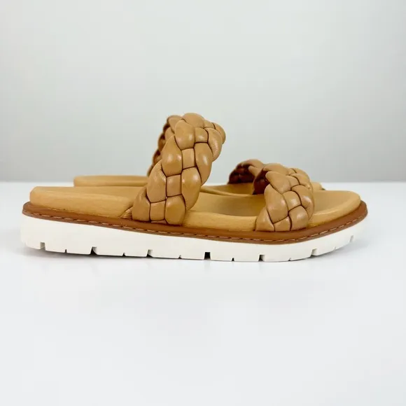 Born Freesia Braided Tan Leather Sandals Size 8 Like New!