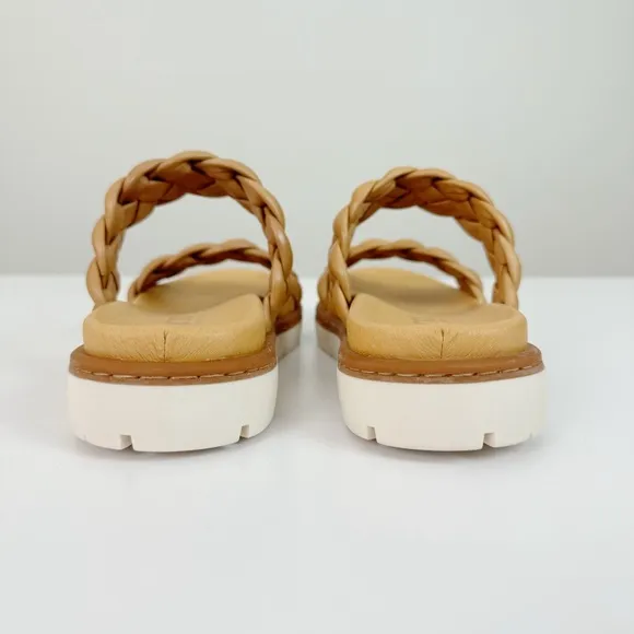 Born Freesia Braided Tan Leather Sandals Size 8 Like New!