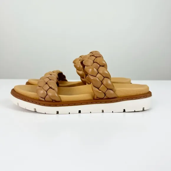 Born Freesia Braided Tan Leather Sandals Size 8 Like New!