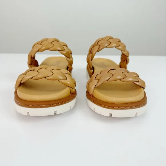 Born Freesia Braided Tan Leather Sandals Size 8 Like New!