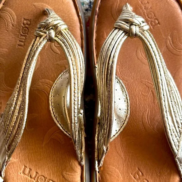 BORN Gold Metallic Comfort Sandals